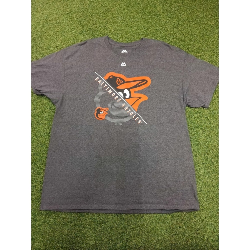 Majestic Baltimore Orioles T Shirt Mens XL Charcoal Crew Neck Sports Performance